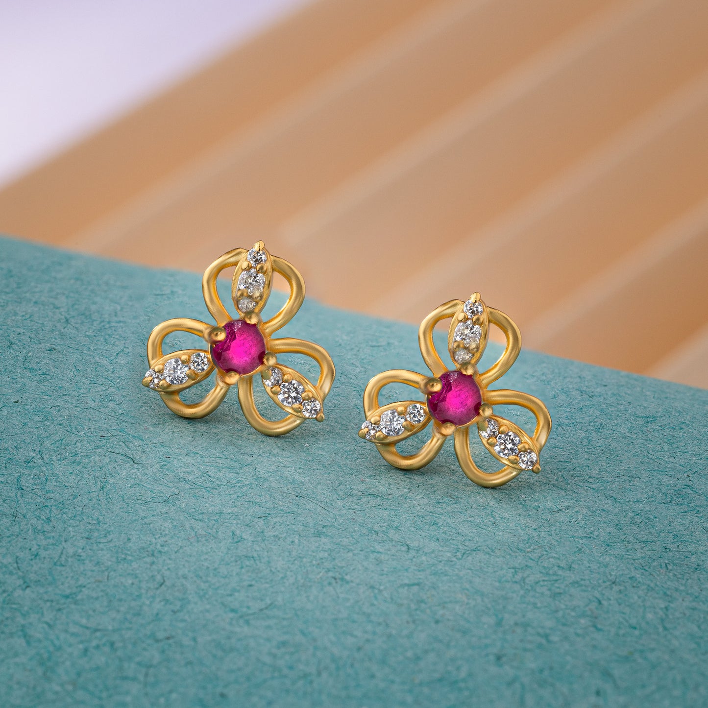 red floral bliss studs