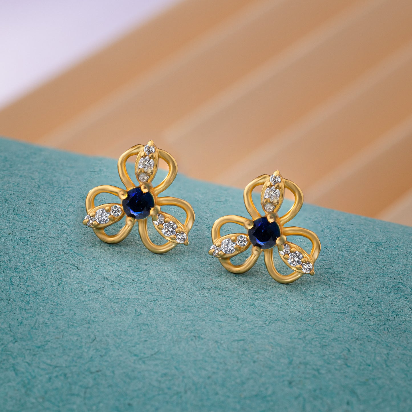 blue floral bliss studs