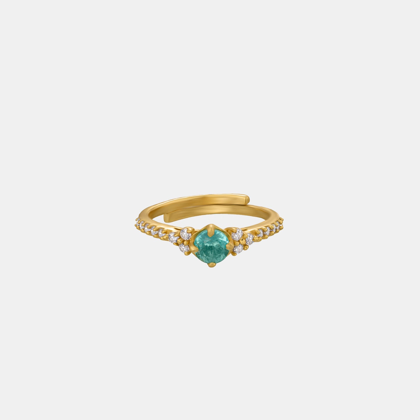 aqua emerald glimmer ring