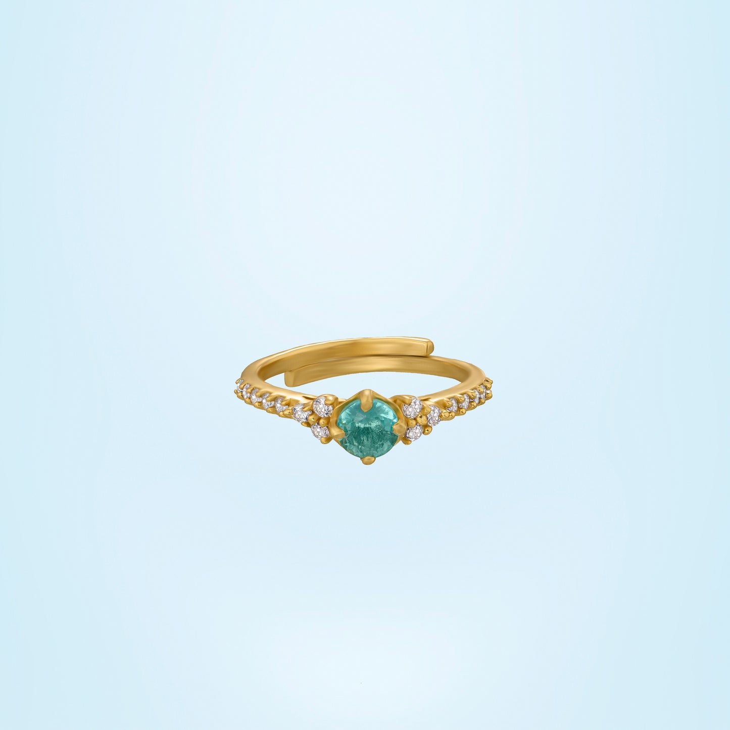 aqua emerald glimmer ring