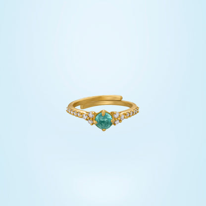 Aqua Emerald Glimmer Ring