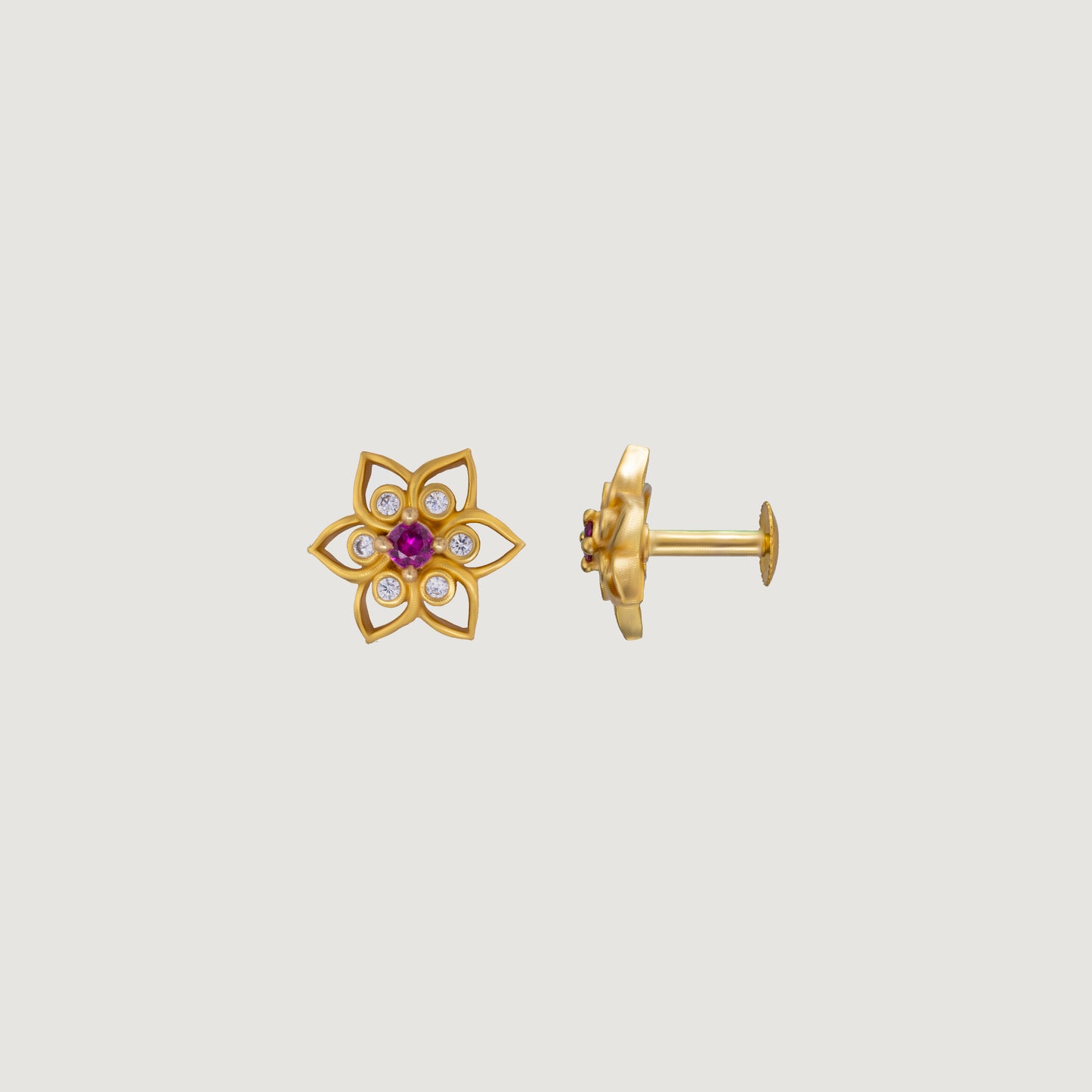 red golden bloom studs