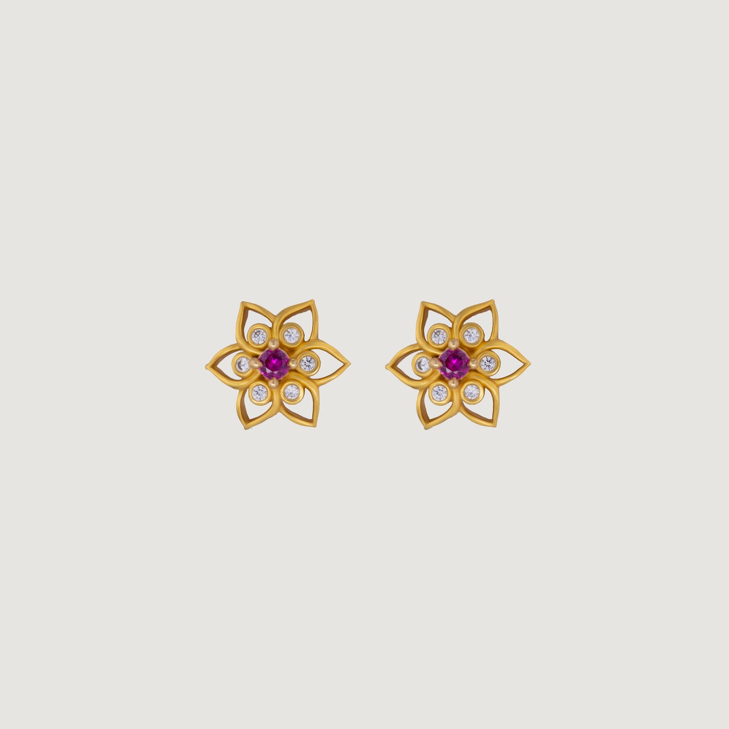 red golden bloom studs