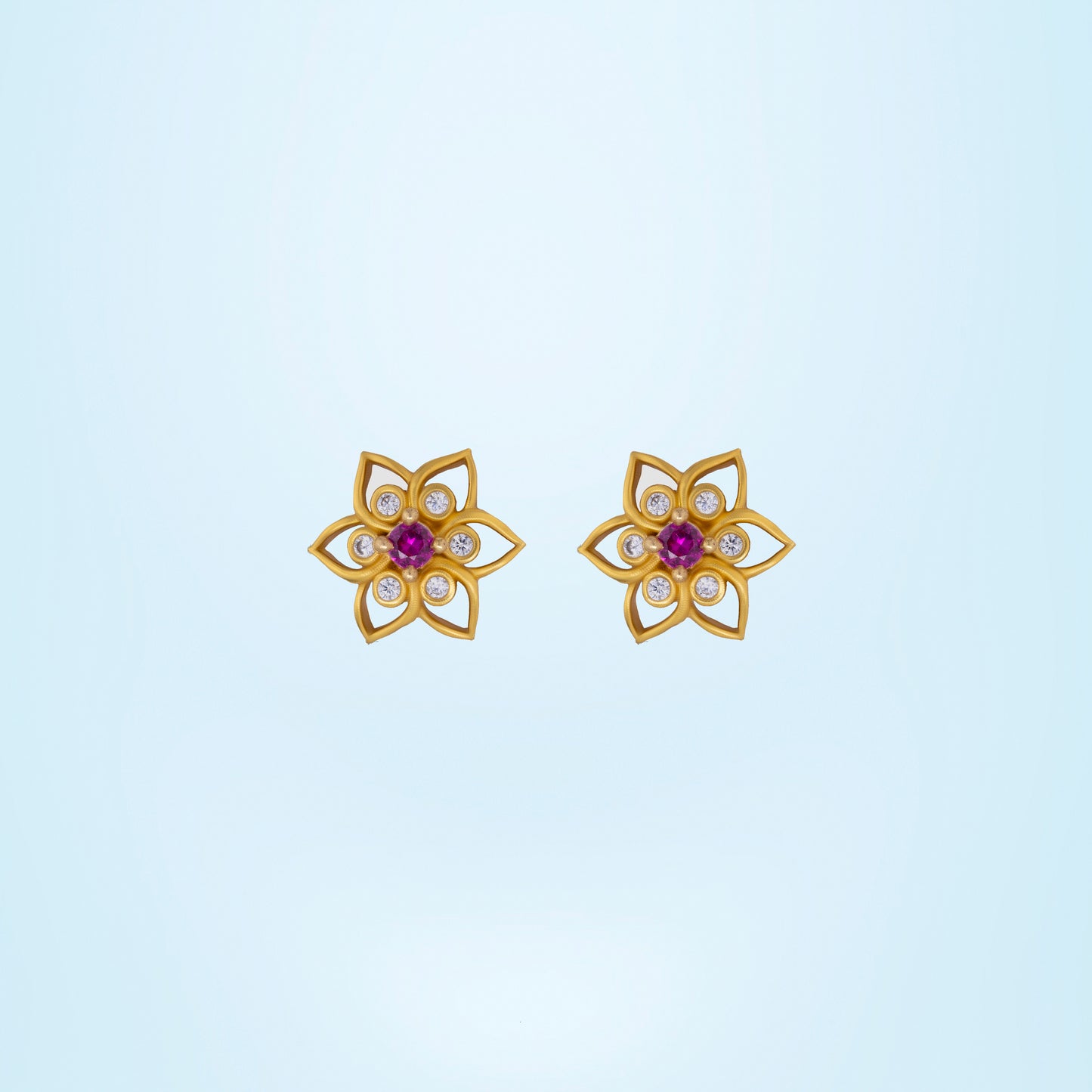 red golden bloom studs