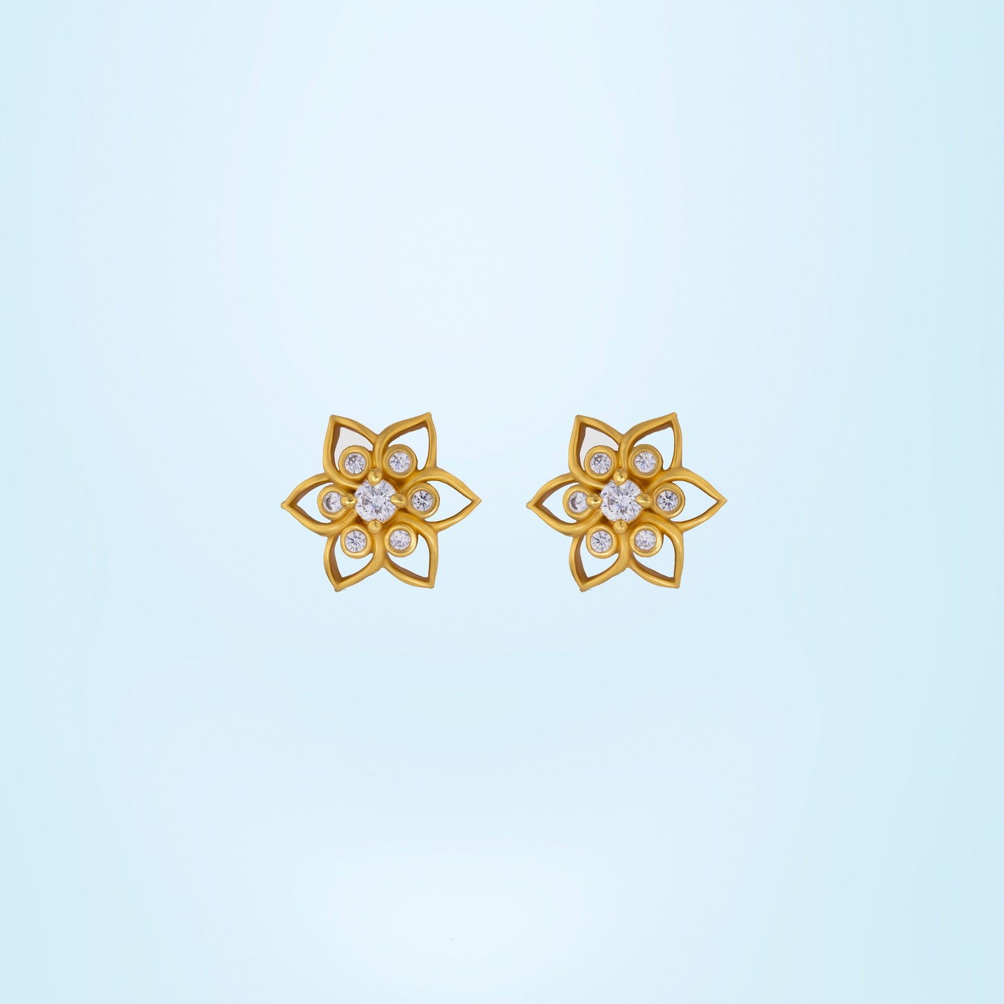 white golden bloom studs