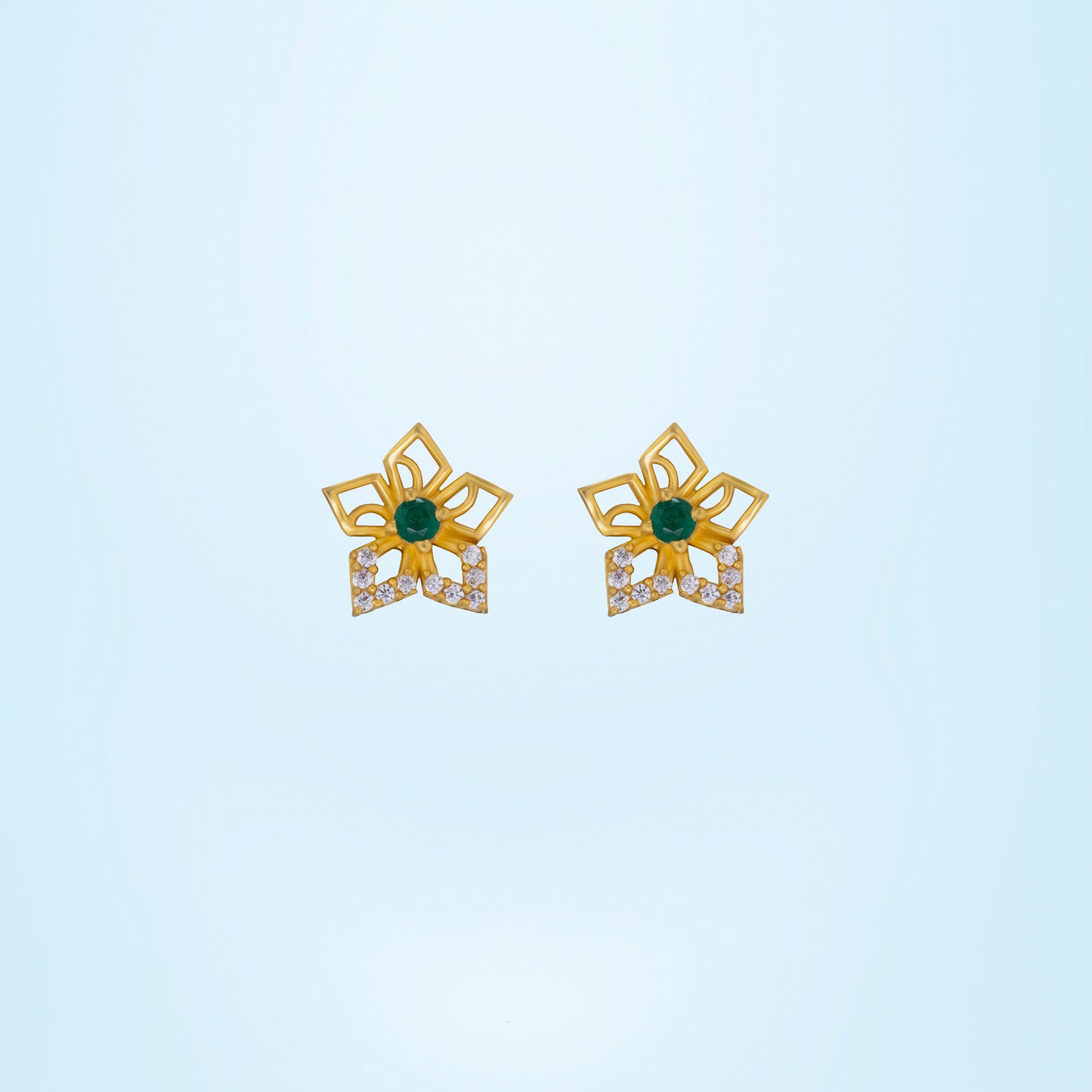 green emerald blossom earrings