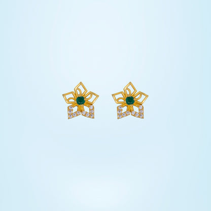 Green Emerald Blossom Earrings