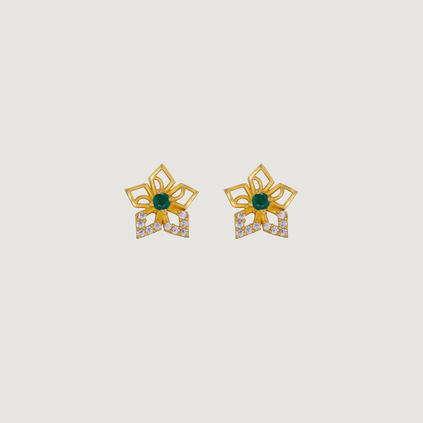 green emerald blossom earrings