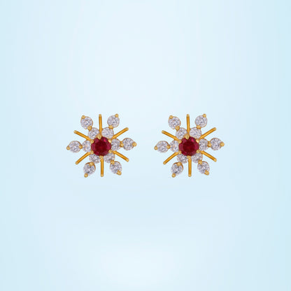 Red Midnight Radiance Sunburst Studs