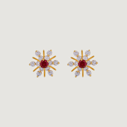 Red Midnight Radiance Sunburst Studs