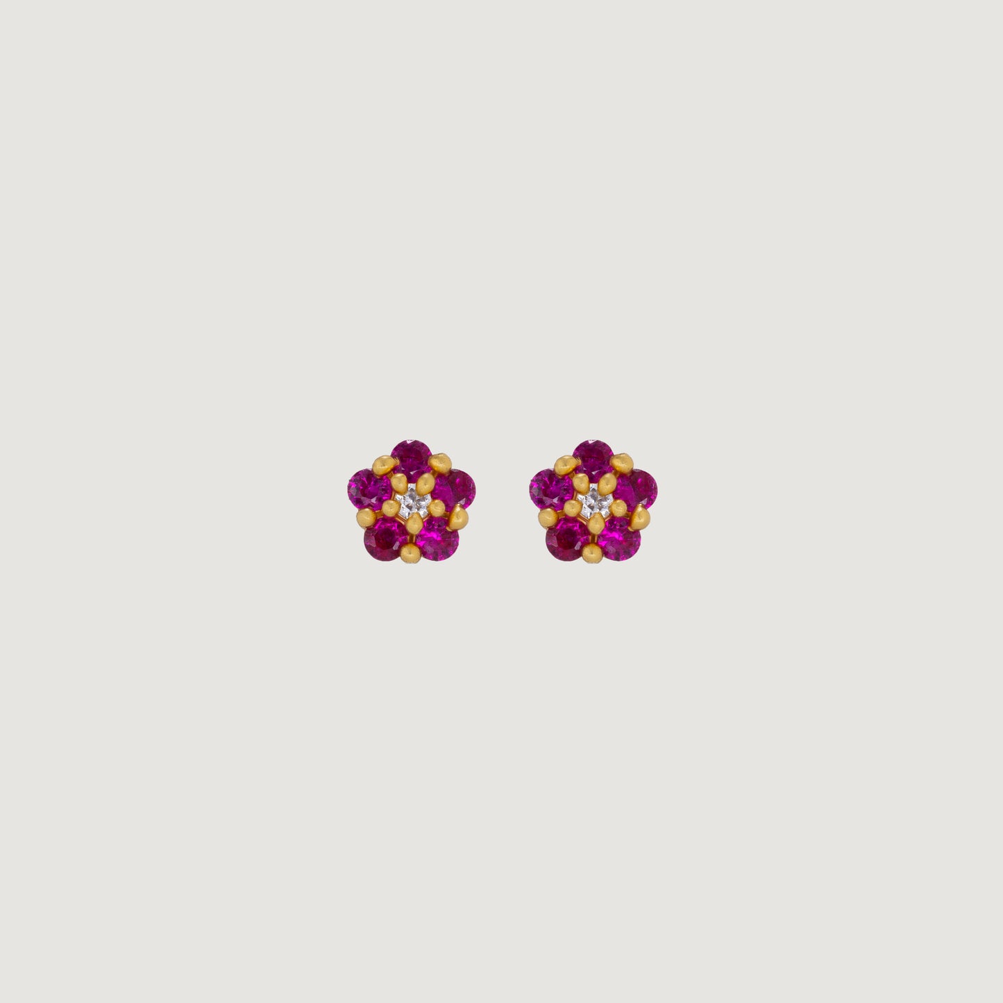 radiant ruby blossom studs