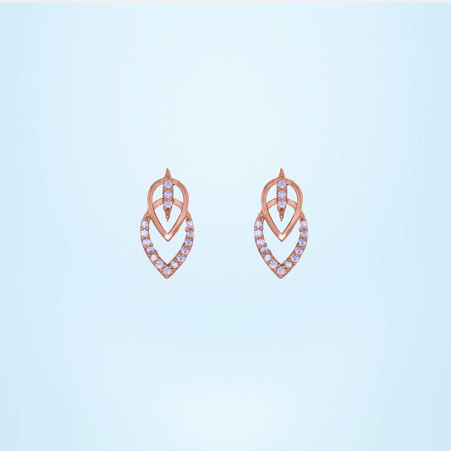 rose gold pair of sapphire earrings