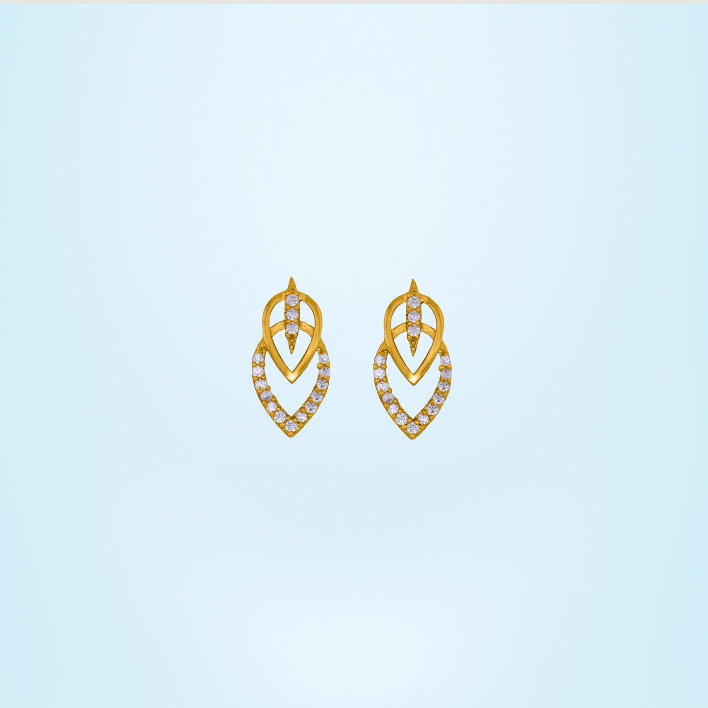 white royal sapphire leaf studs