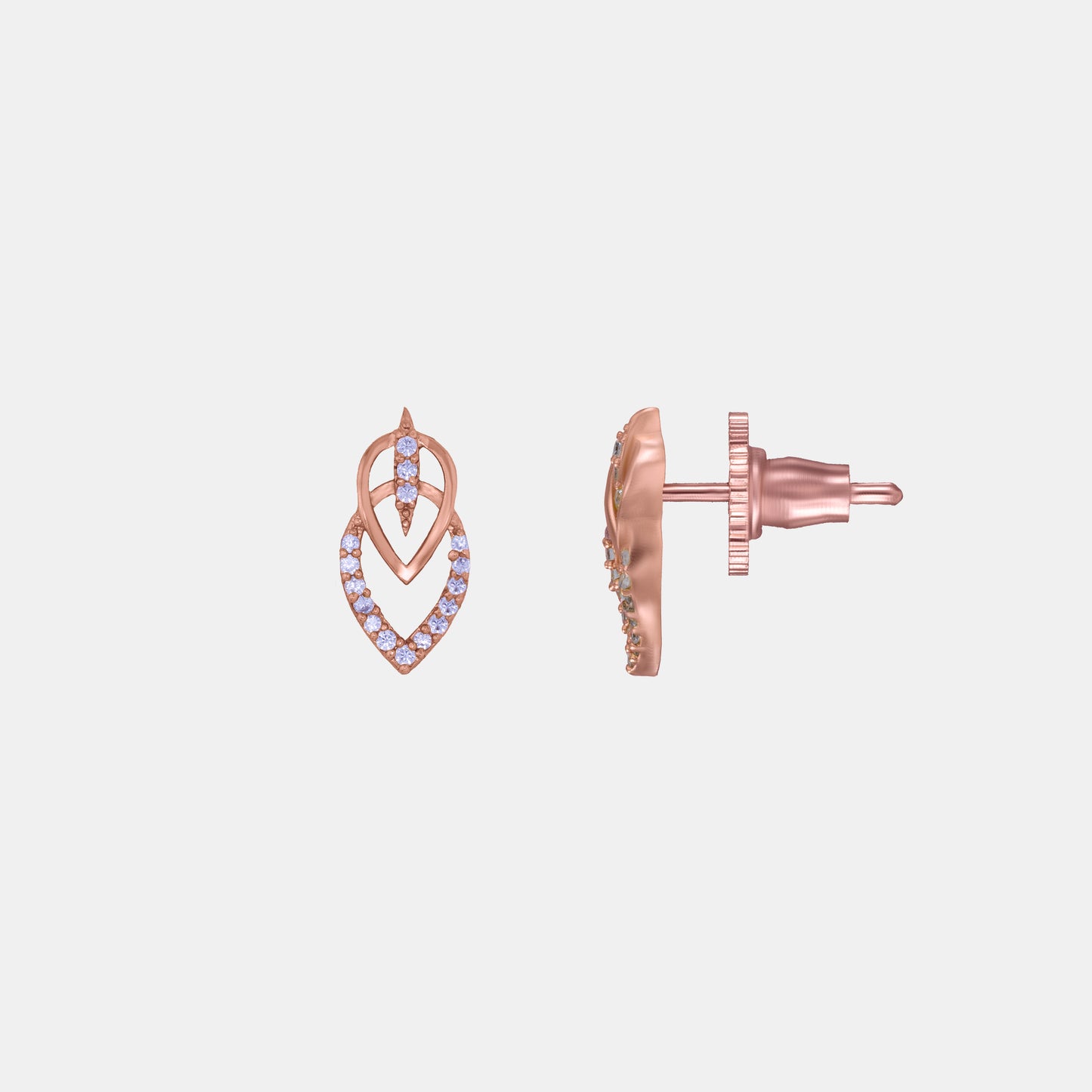 rose gold pair of sapphire earrings