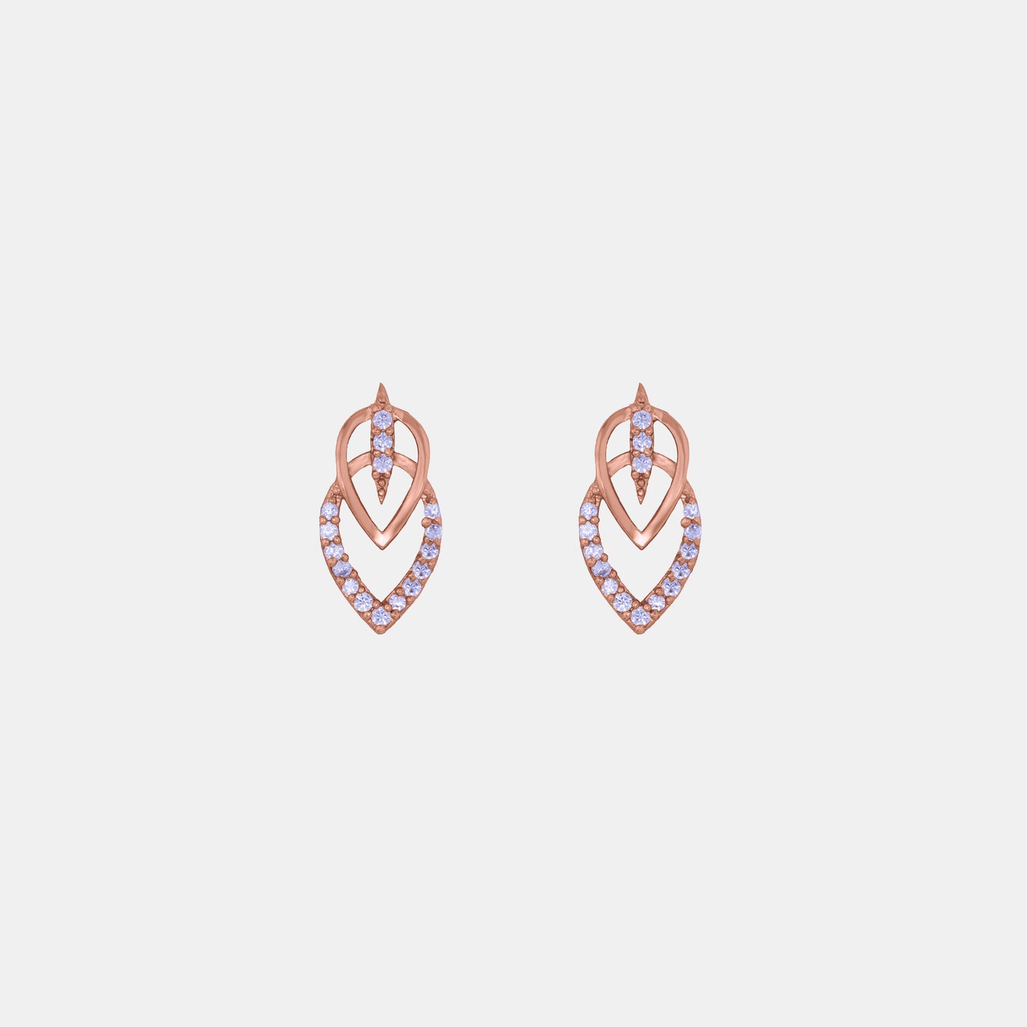 rose gold pair of sapphire earrings