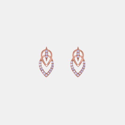 Rose Gold Pair of Sapphire Earrings