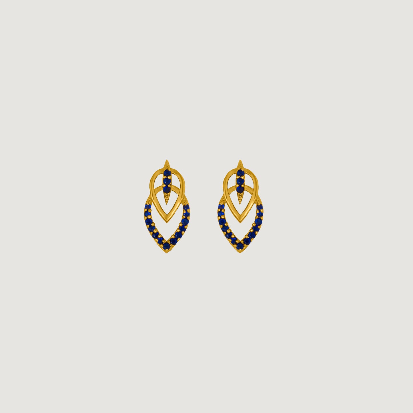 royal sapphire leaf studs