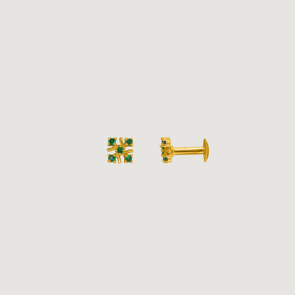 Green Mosaic Square Studs