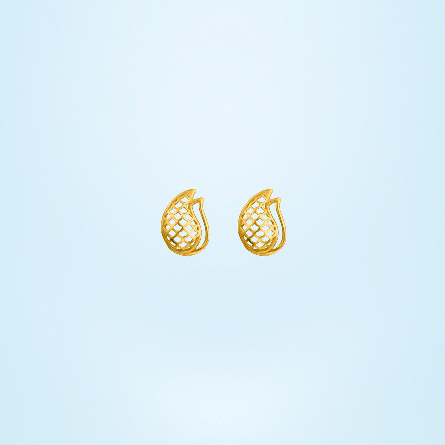 pair of golden pine earrings