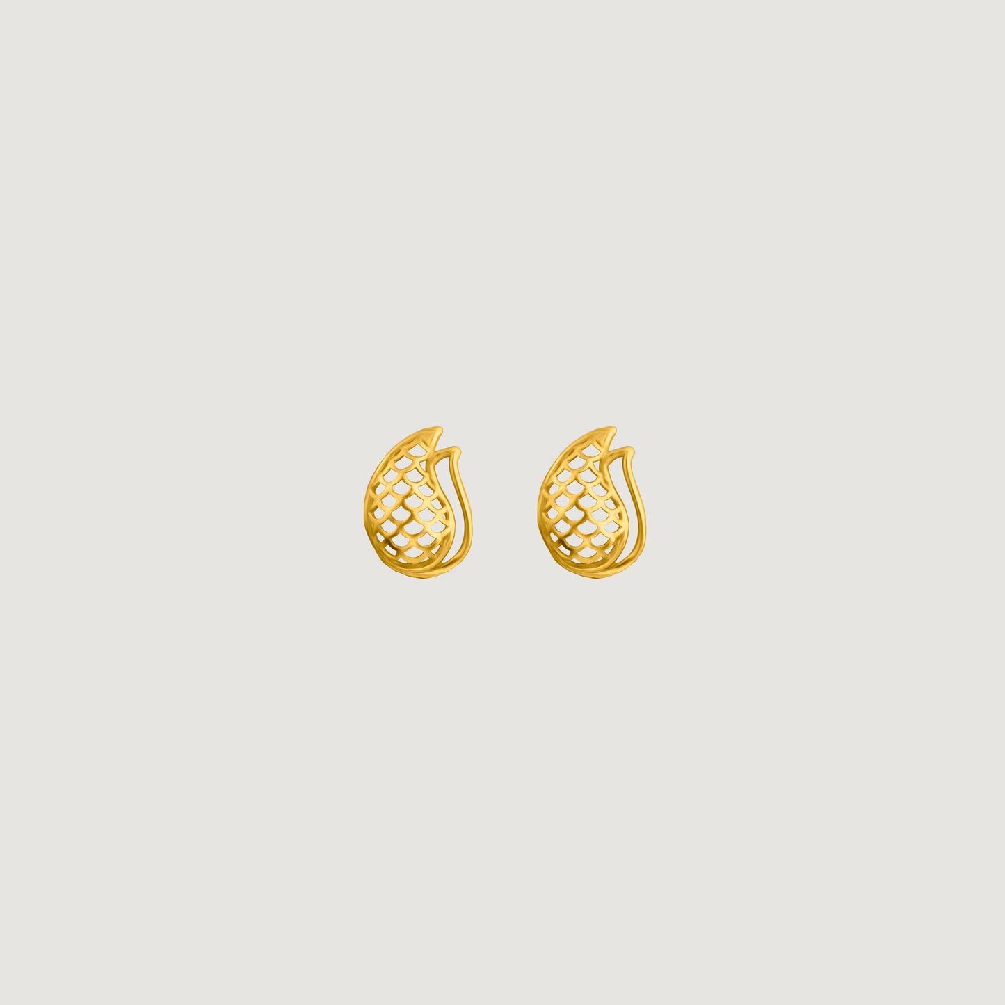 pair of golden pine earrings