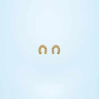 Pair of Golden Earrings with Diamonds