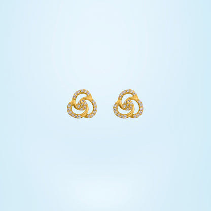 Pair of Golden and diamond earrings