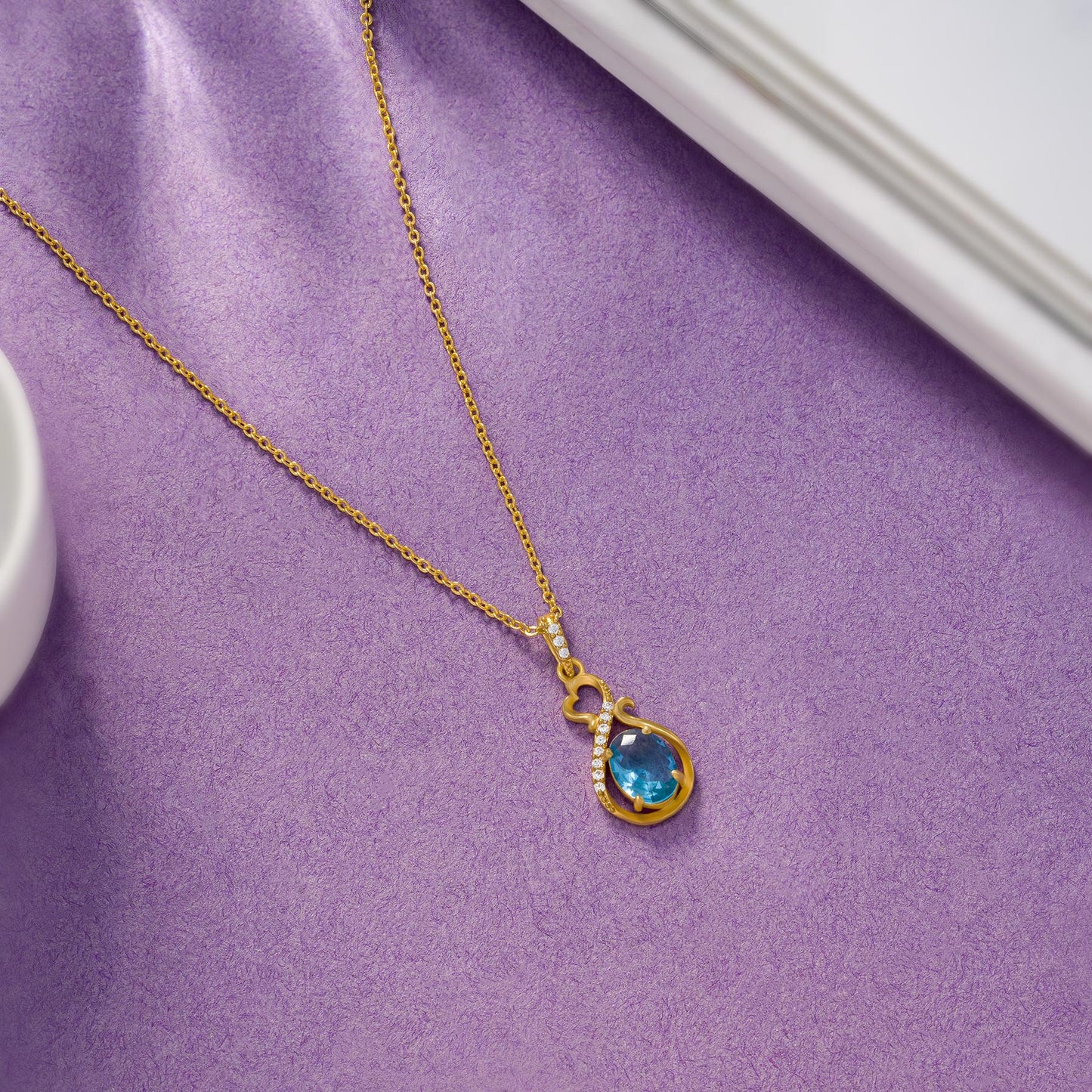 blue crimson teardrop pendant