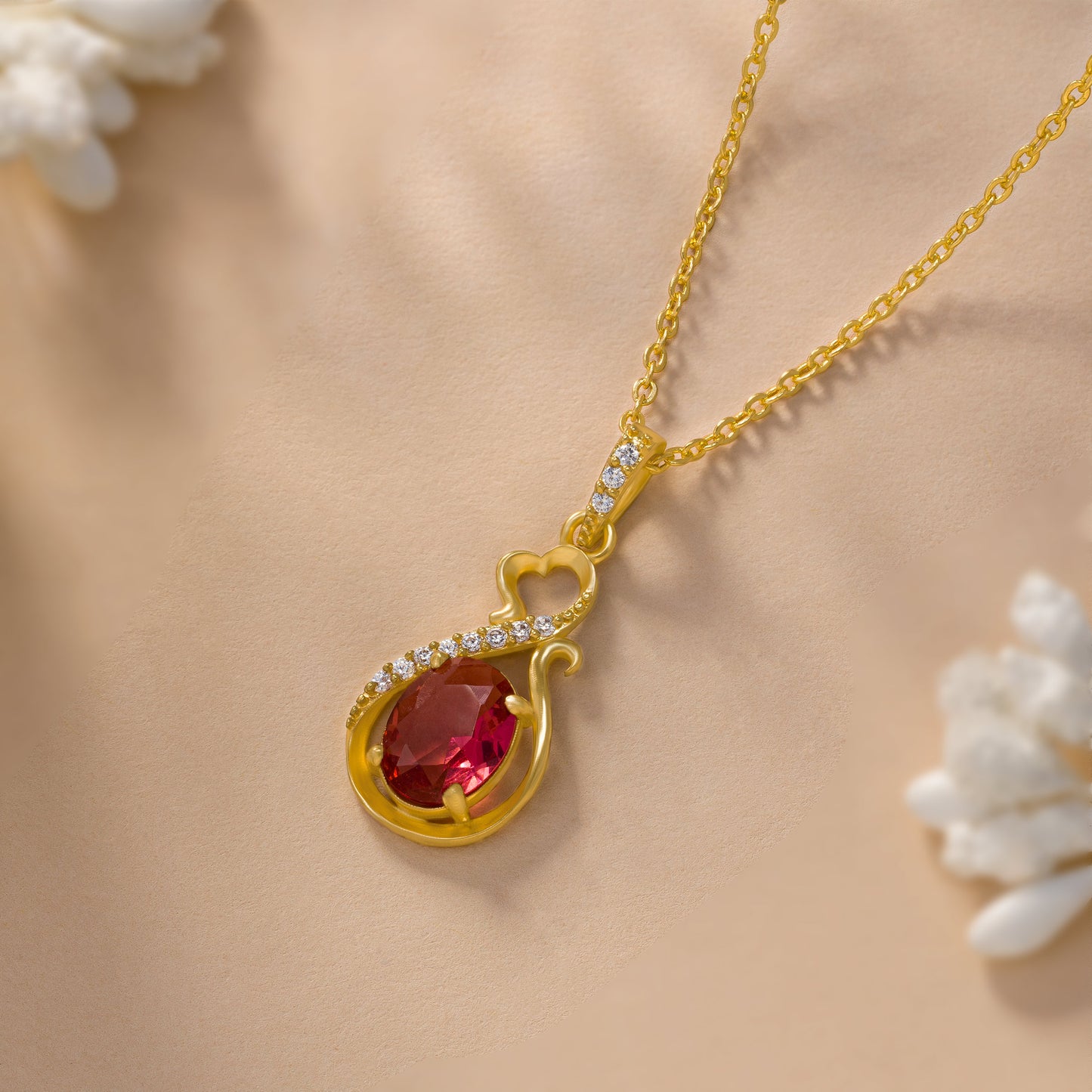 crimson teardrop pendant