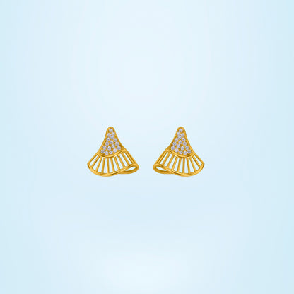 Pair of Golden Earrings with Diamonds