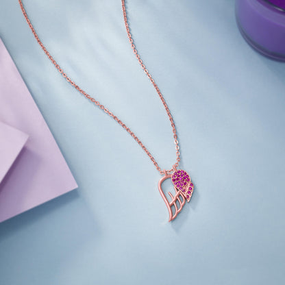 Heart Pendant with a Rose Gold Necklace