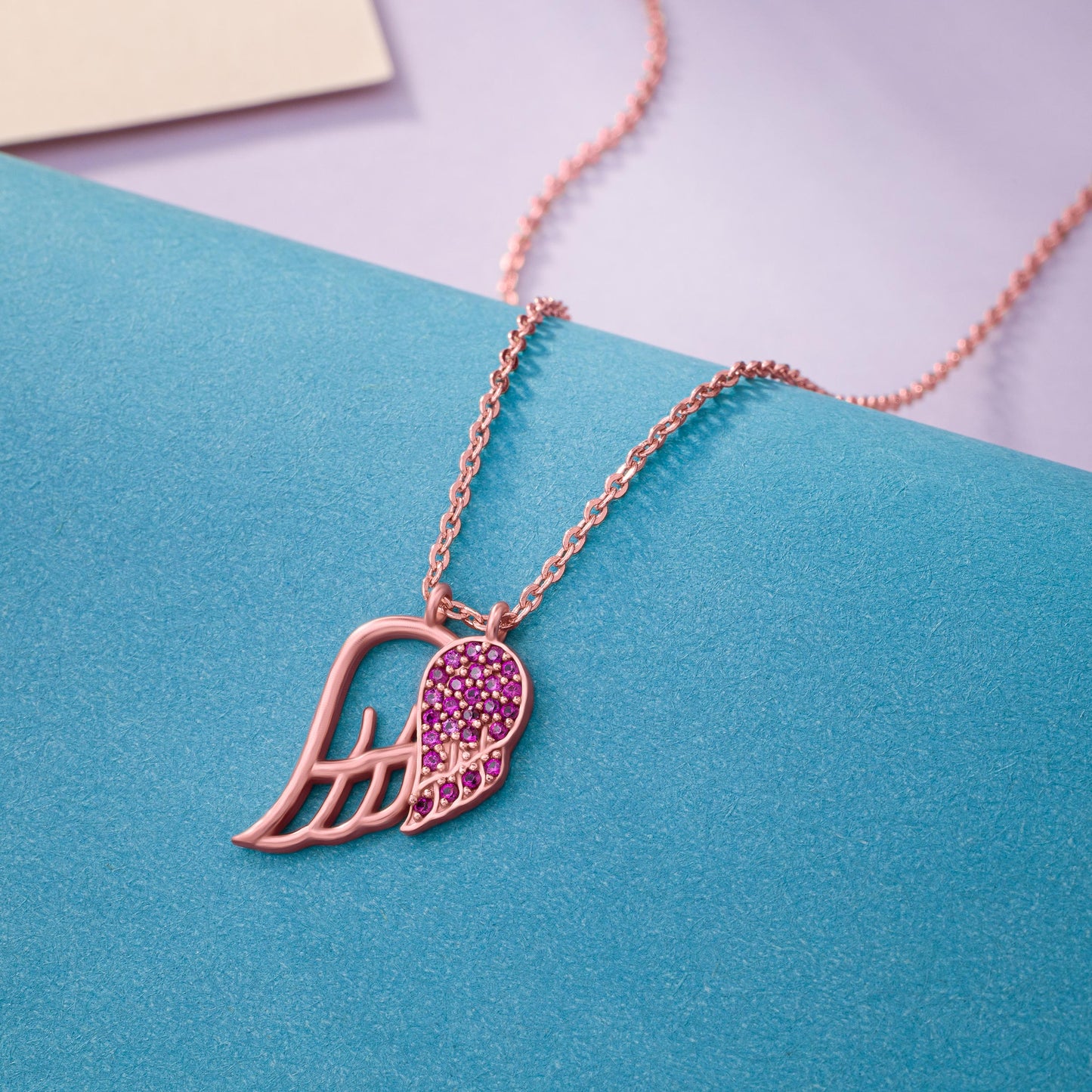 heart pendant with a rose gold necklace