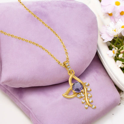 Golden Necklace with a Stone and a Golden Chain