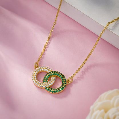 Golden Necklace with a Diamond Pendant