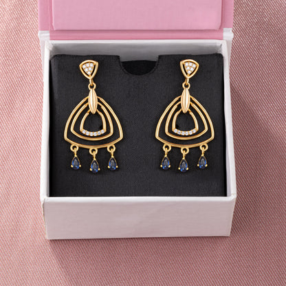 Pair of Golden Earrings with Diamonds