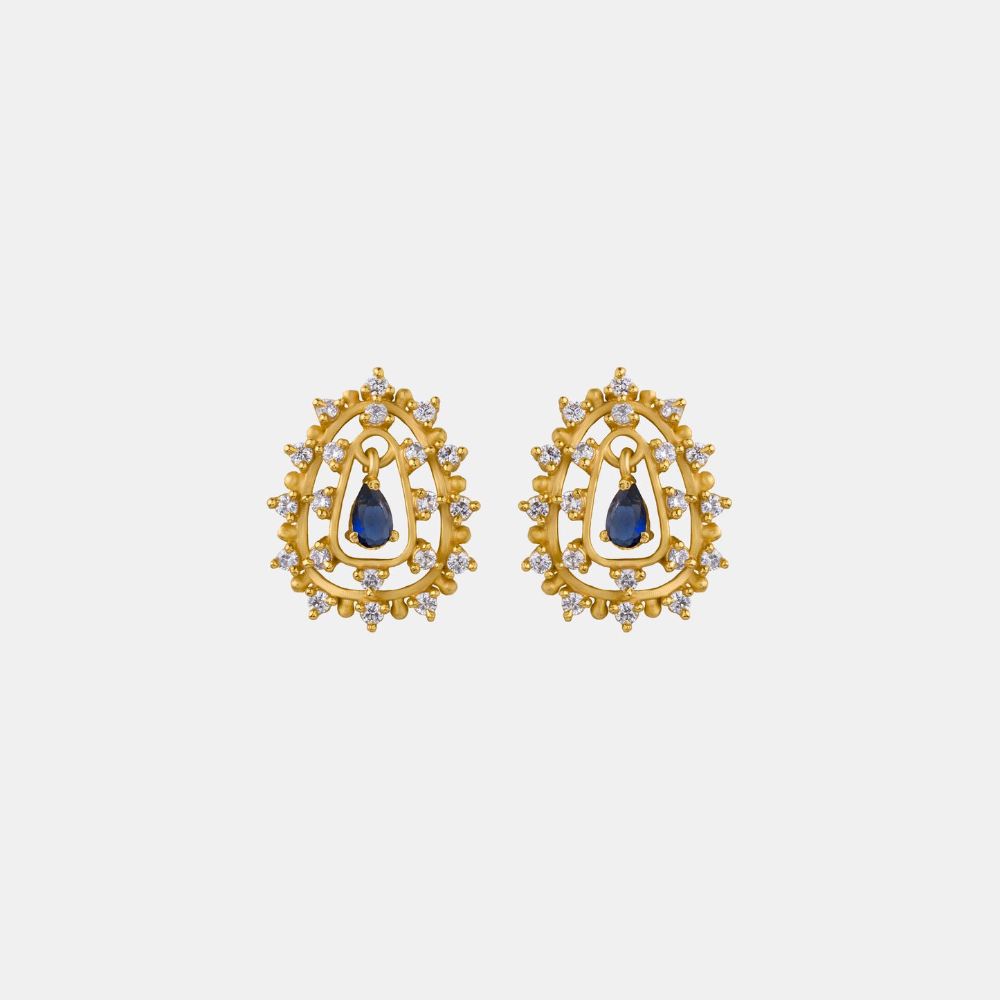 blue sapphire halo stud