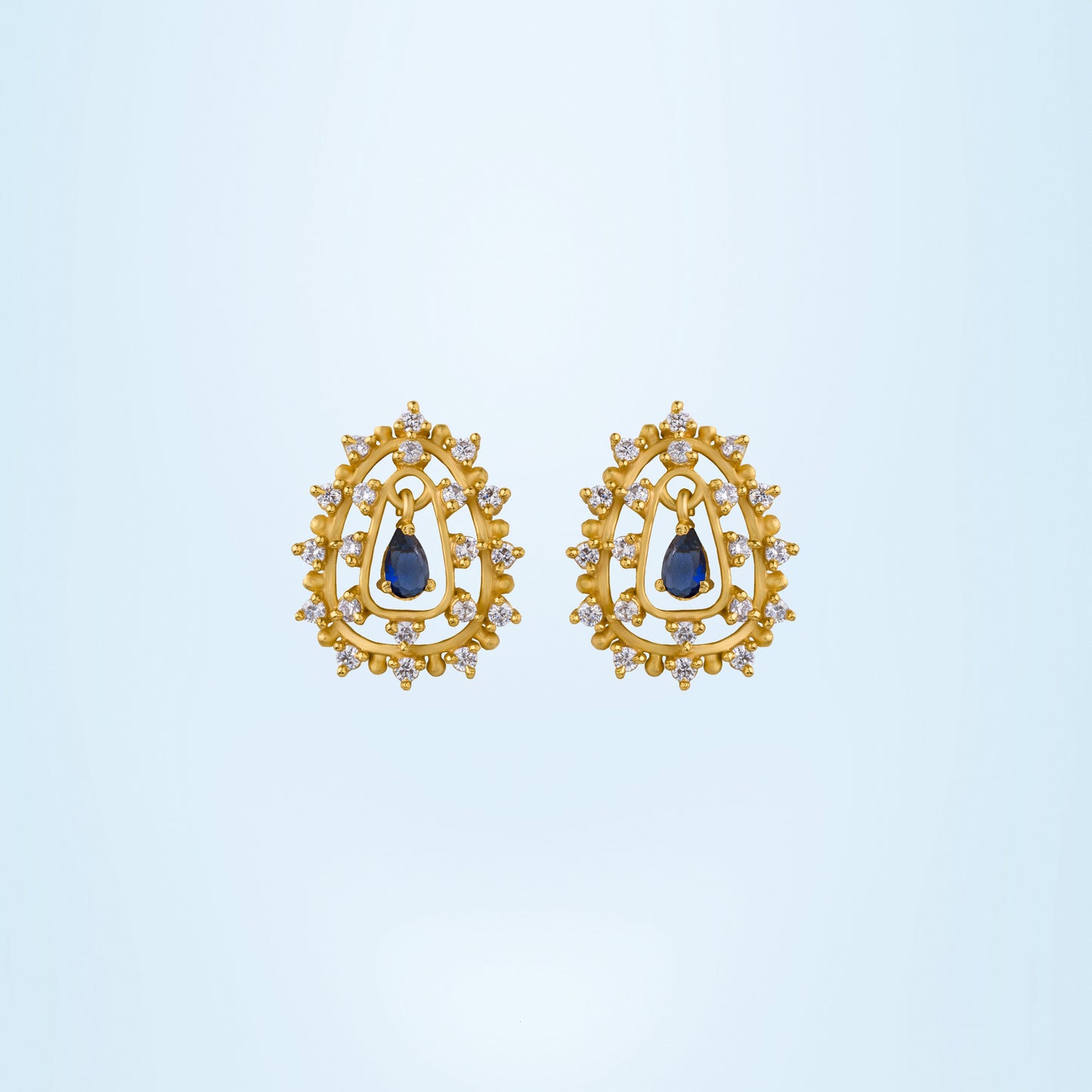 blue sapphire halo stud