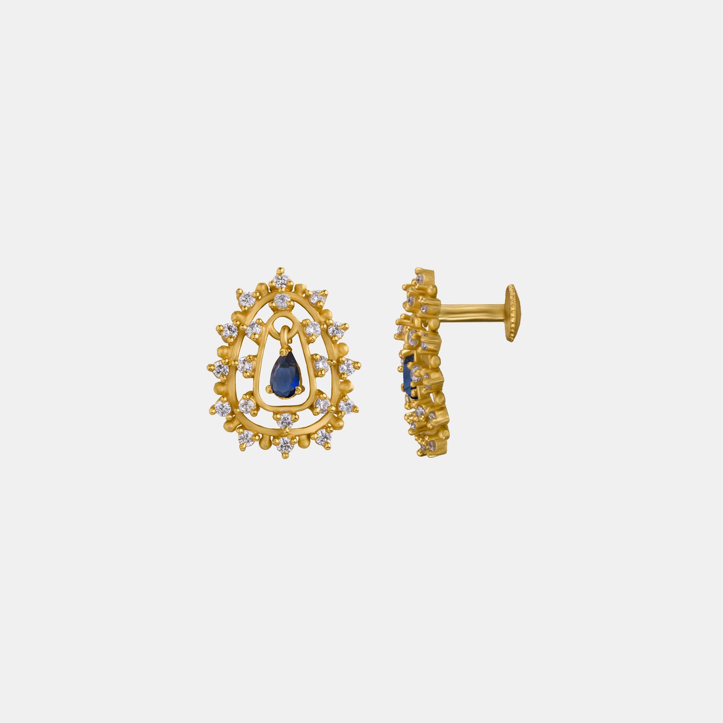 blue sapphire halo stud