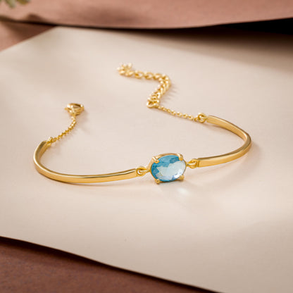 Bracelet_Blue Stone_Golden_1