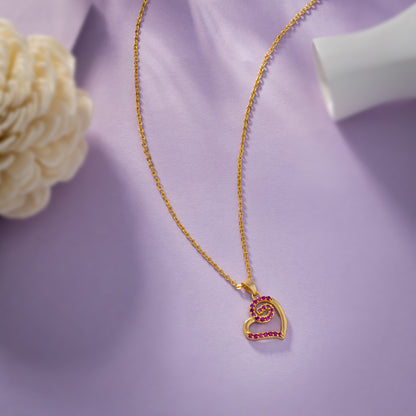 Golden Heart Pendant with Diamonds