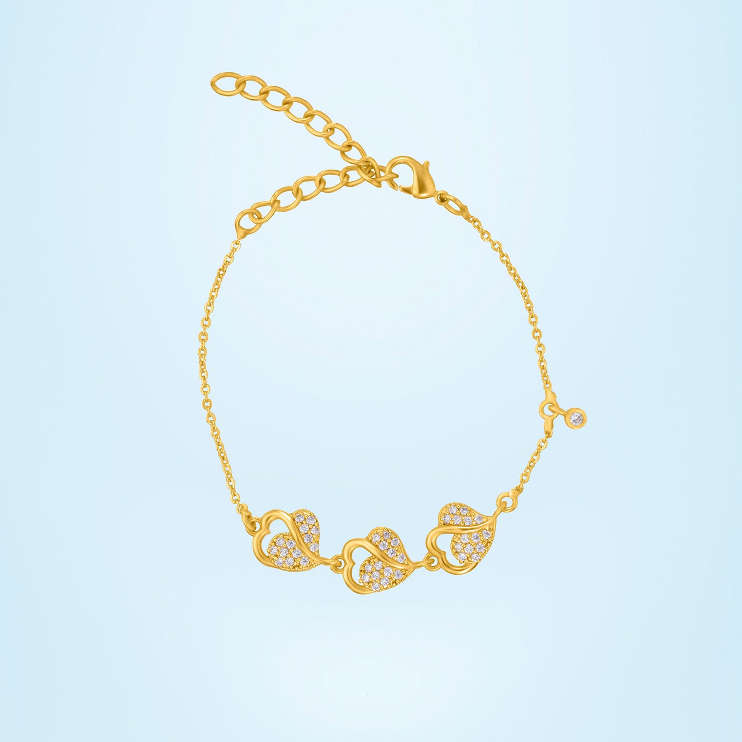 golden diamond hearts bracelets