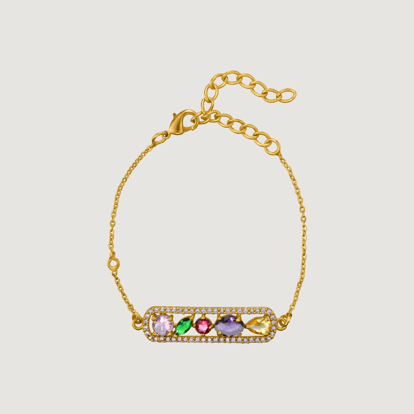 golden multi stone bracelet