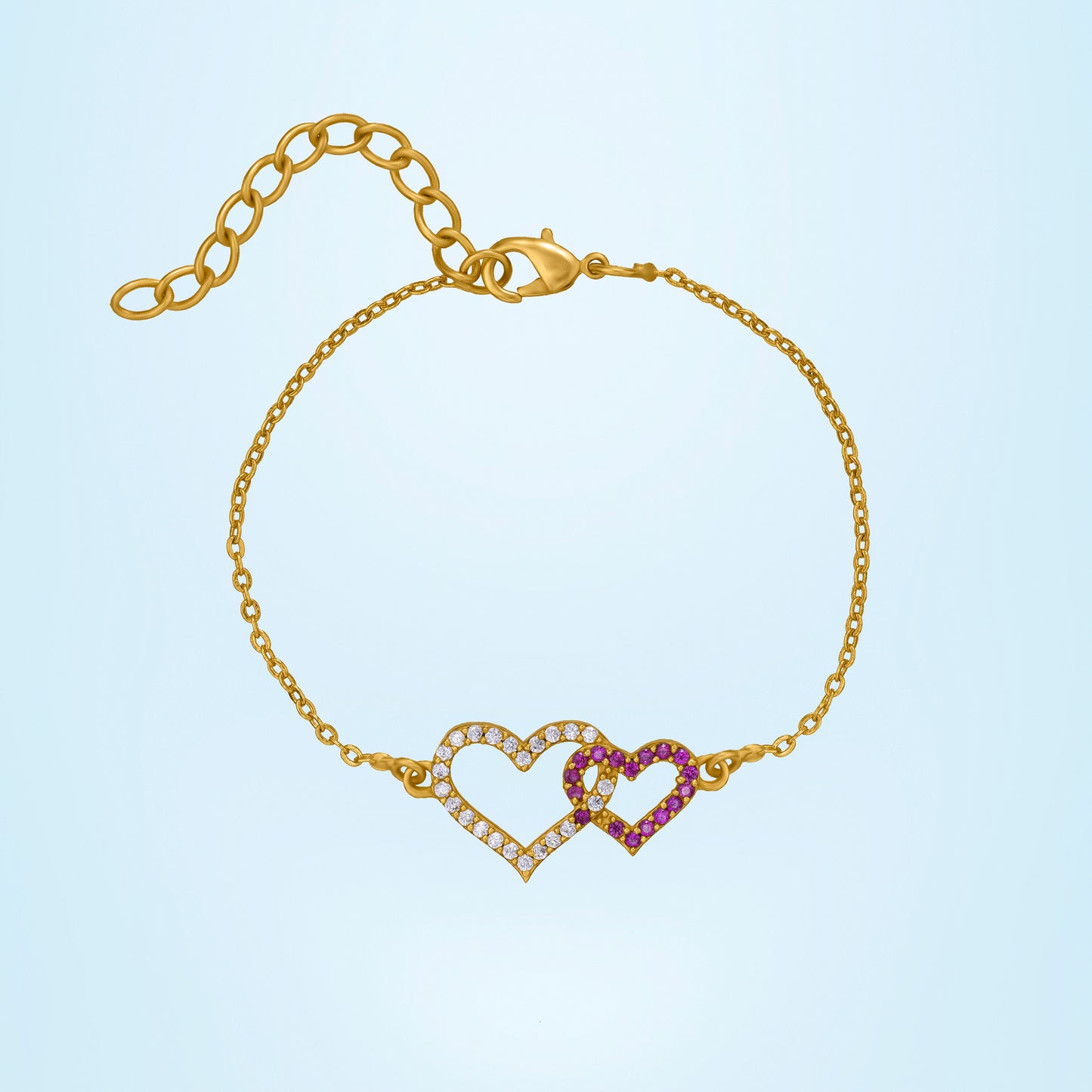 golden twin heart bracelet