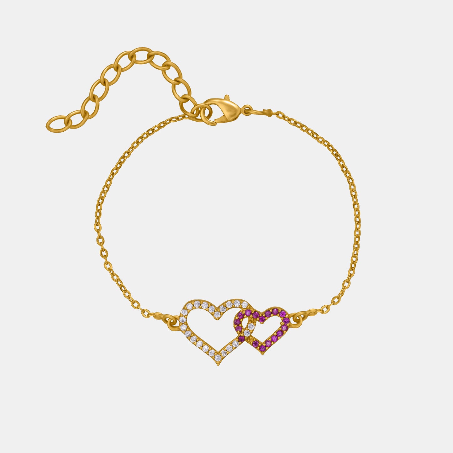 golden twin heart bracelet