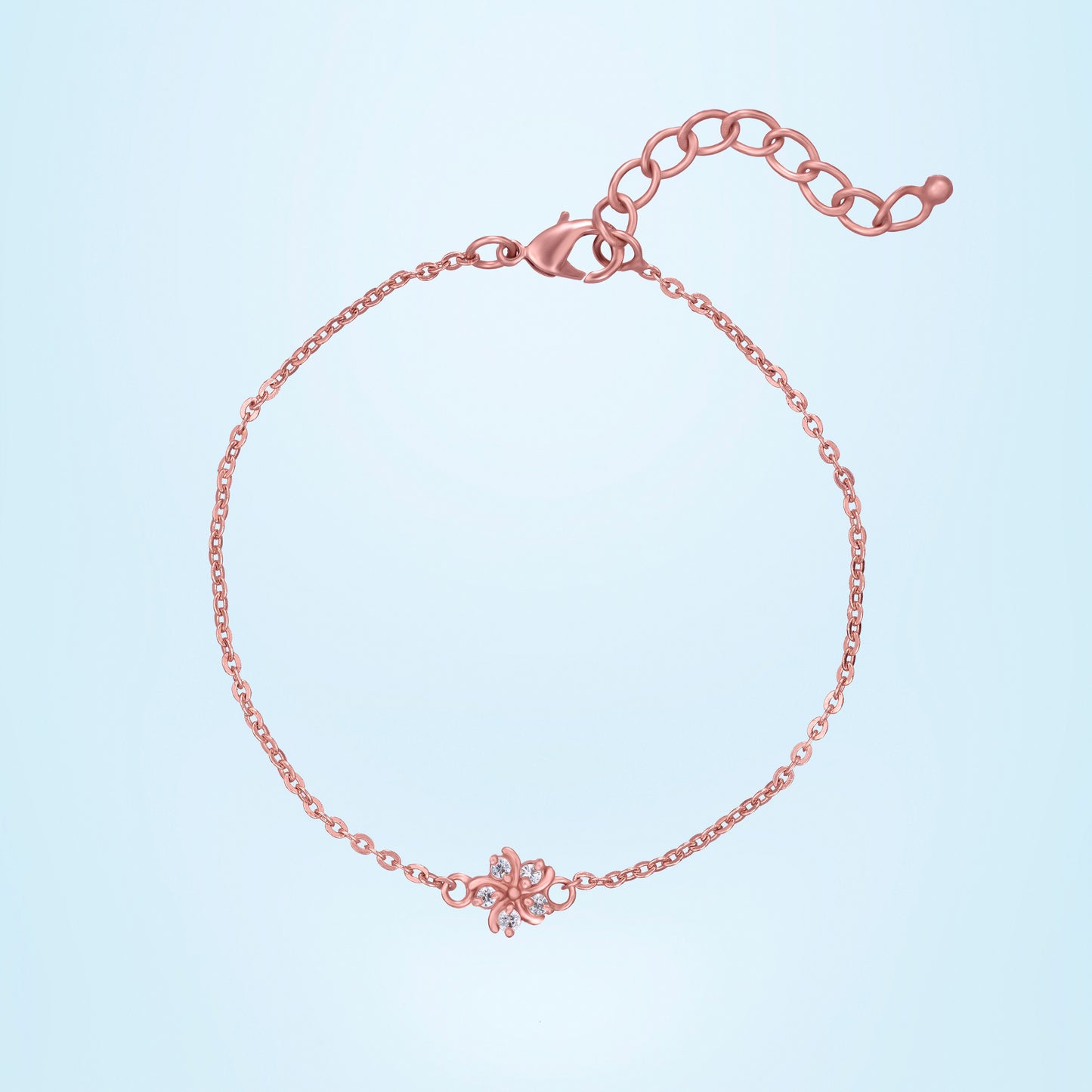 rose gold bracelet with a stone