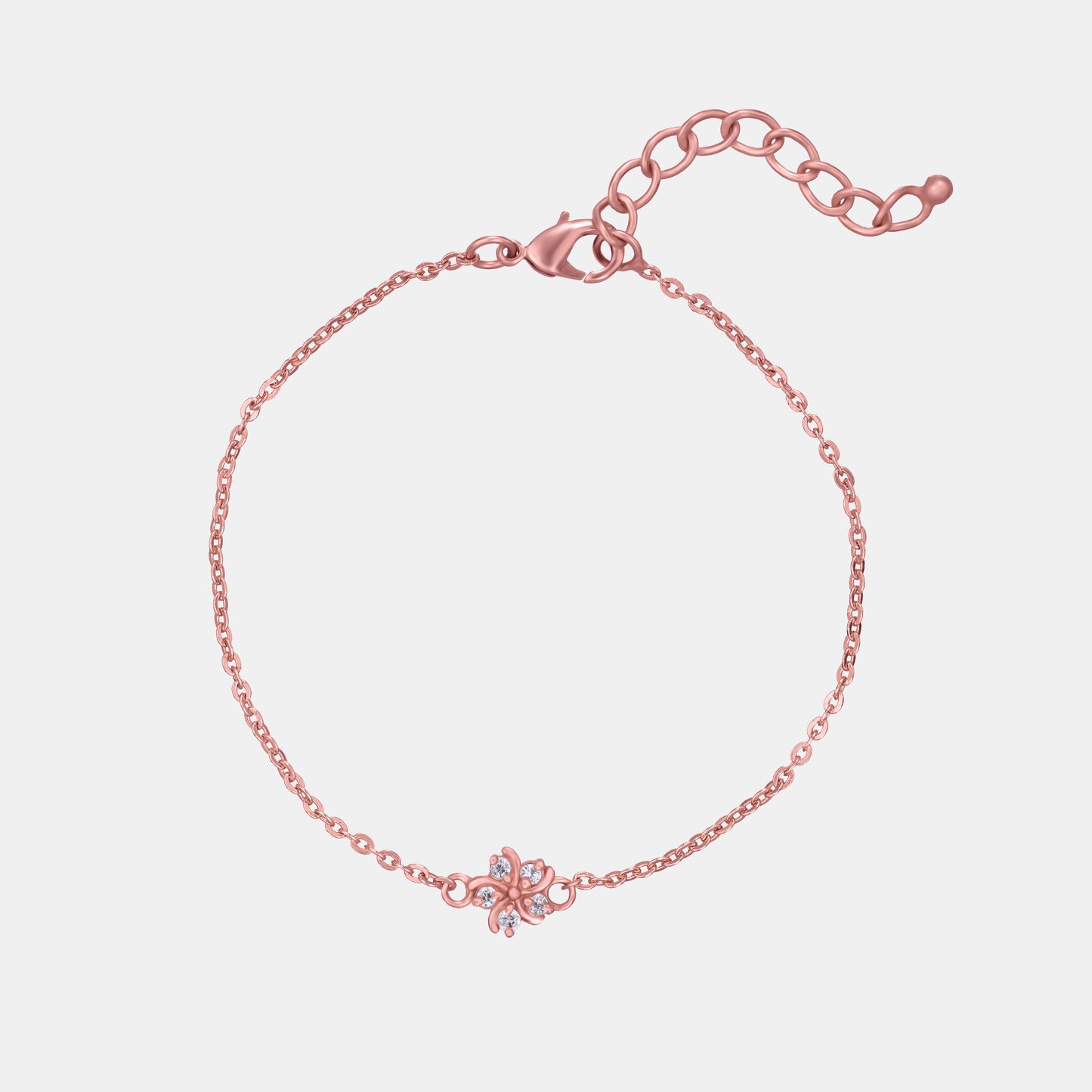 rose gold bracelet with a stone