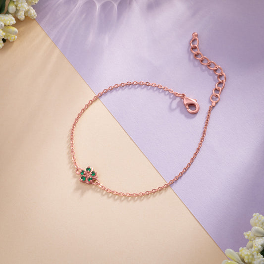 Rose Gold Bracelet with a Stone