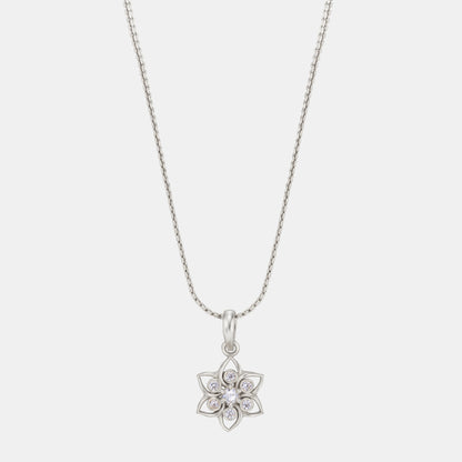 Silver Celestial White Blossom Pendant