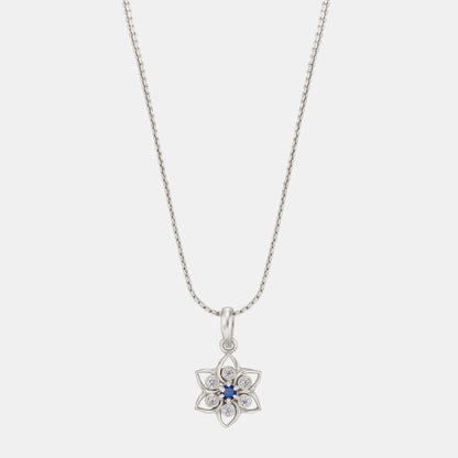 Silver Celestial Blue Blossom Pendant