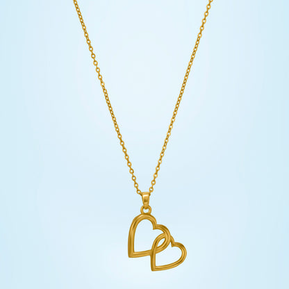 Golden Heart Pendant with a Chain