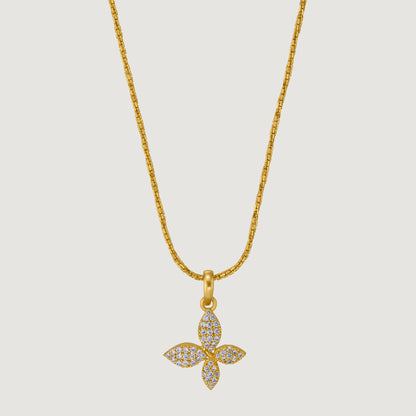 Golden Necklace with a Diamond Butterfly Pendant